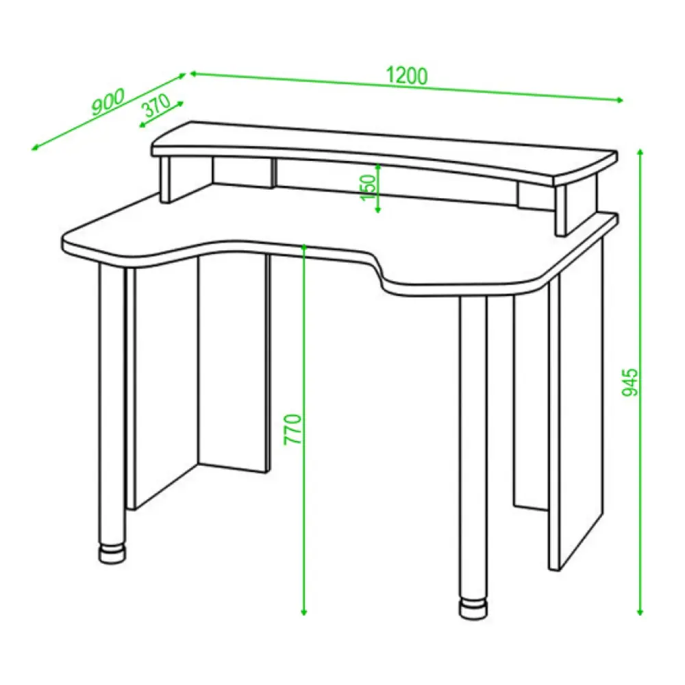 Фото 2 Компьютерный стол Мэрдэс СКЛ-Игр120+НКИЛ120 Ч 120x95x90 см ЛДСП цвет черный Фото 2 Компьютерный стол Мэрдэс СКЛ-Игр120+НКИЛ120 Ч 120x95x90 см ЛДСП цвет черный