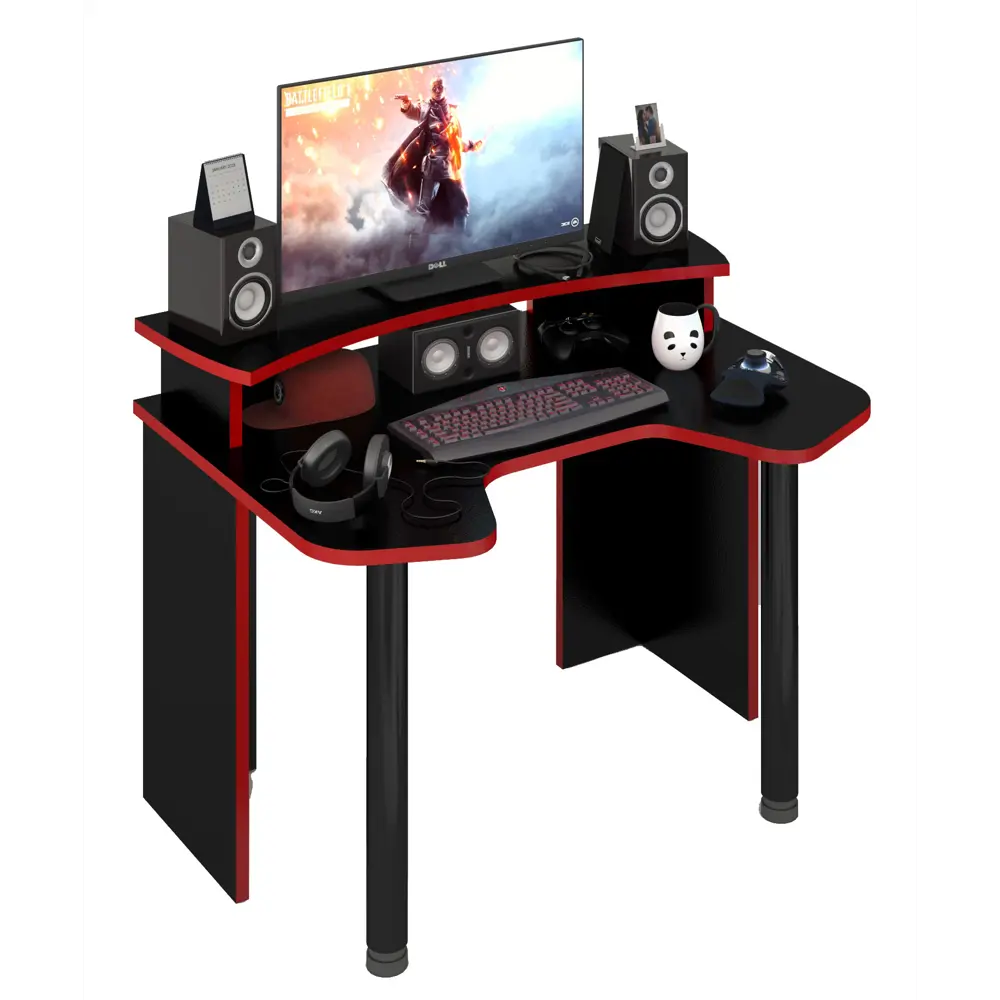 Фото 3 Компьютерный стол Мэрдэс СКЛ-Игр120+НКИЛ120 ЧБЕ 120x95x90 см ЛДСП цвет черный,белый жемчуг Фото 3 Компьютерный стол Мэрдэс СКЛ-Игр120+НКИЛ120 ЧБЕ 120x95x90 см ЛДСП цвет черный,белый жемчуг