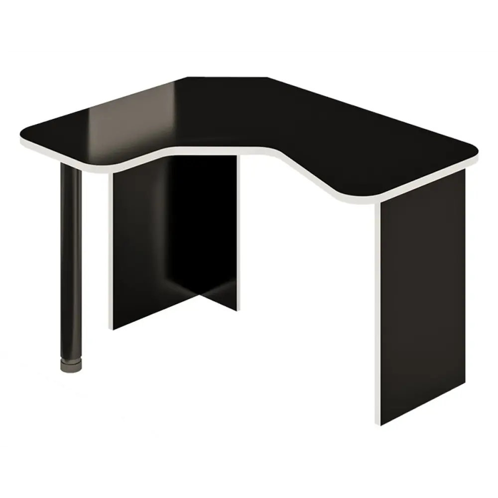 Фото Компьютерный стол Мэрдэс СКЛ-ИгрУгл120 ЧБЕ черный/белый левый 120x77x100 см ЛДСП цвет черный,белый жемчуг Фото Компьютерный стол Мэрдэс СКЛ-ИгрУгл120 ЧБЕ черный/белый левый 120x77x100 см ЛДСП цвет черный,белый жемчуг