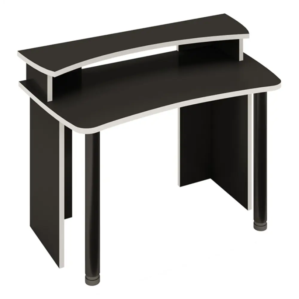 Фото Компьютерный стол Мэрдэс СКЛ-Софт120+НКИЛ120 ЧБЕ 120x95x75 см ЛДСП цвет черный,белый жемчуг Фото Компьютерный стол Мэрдэс СКЛ-Софт120+НКИЛ120 ЧБЕ 120x95x75 см ЛДСП цвет черный,белый жемчуг