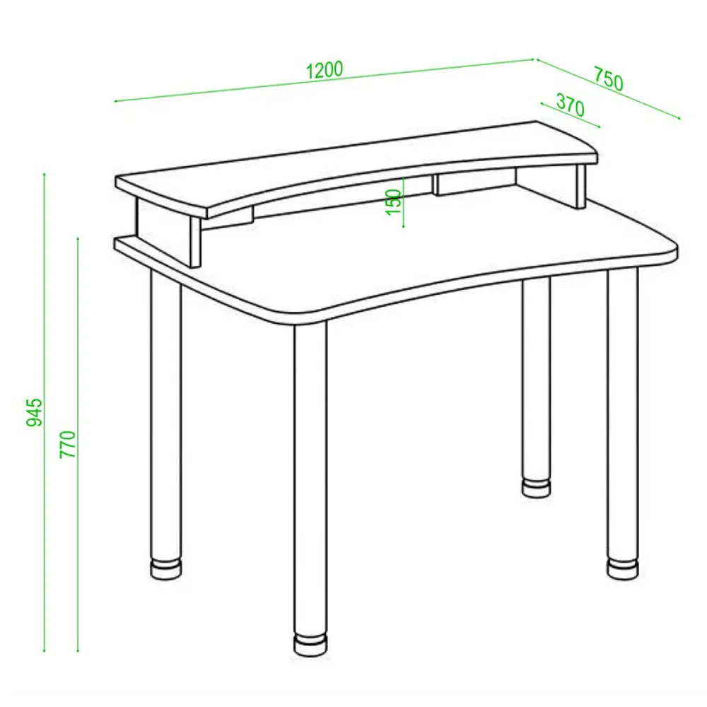 Фото 2 Компьютерный стол Мэрдэс СКЛ-Софт120МО+НКИЛ120 ЧБЕ 120x95x75 см ЛДСП цвет черный,белый жемчуг Фото 2 Компьютерный стол Мэрдэс СКЛ-Софт120МО+НКИЛ120 ЧБЕ 120x95x75 см ЛДСП цвет черный,белый жемчуг