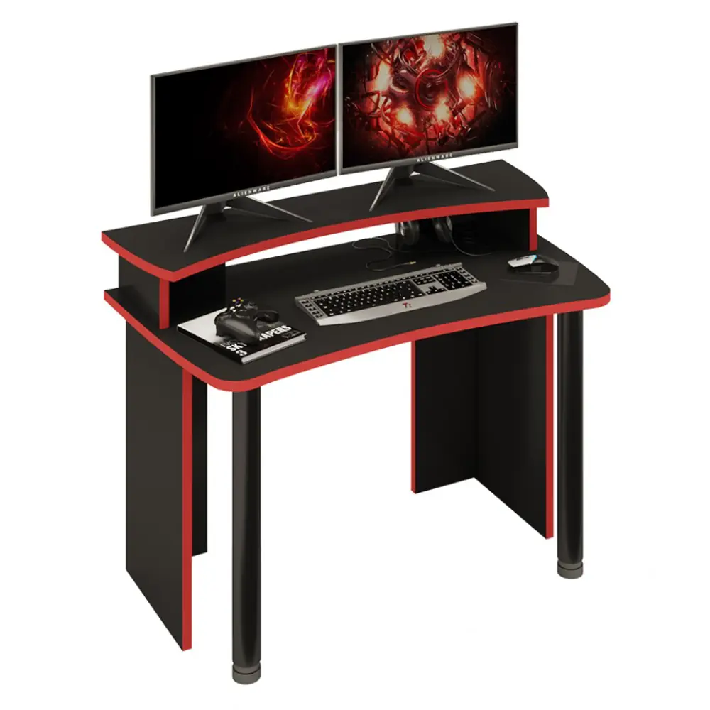 Фото 3 Компьютерный стол Мэрдэс СКЛ-Софт120+НКИЛ120 ЧБЕ 120x95x75 см ЛДСП цвет черный,белый жемчуг Фото 3 Компьютерный стол Мэрдэс СКЛ-Софт120+НКИЛ120 ЧБЕ 120x95x75 см ЛДСП цвет черный,белый жемчуг