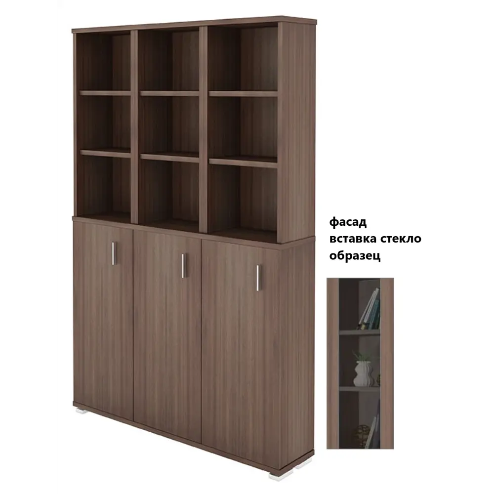 Фото Полка Мэрдэс ПУ-40-6-ФС Ш-Ч 134x213.10x30 см нагрузка до 40 кг ЛДСП цвет коричневый Фото Полка Мэрдэс ПУ-40-6-ФС Ш-Ч 134x213.10x30 см нагрузка до 40 кг ЛДСП цвет коричневый