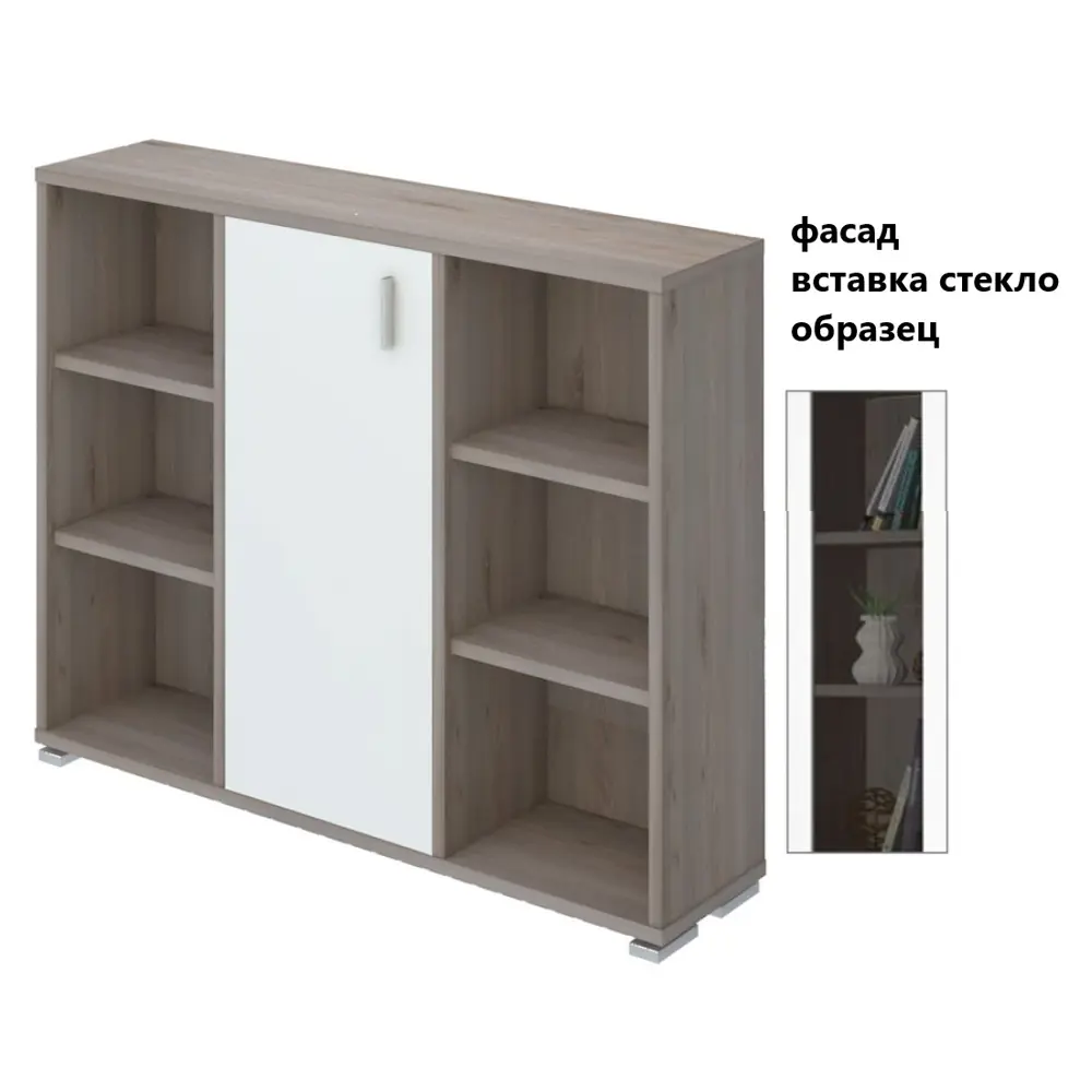 Фото Полка Мэрдэс ПУ-60-2-ФС НБЕ 134x109.60x30 см нагрузка до 40 кг ЛДСП цвет серый дуб,белый жемчуг Фото Полка Мэрдэс ПУ-60-2-ФС НБЕ 134x109.60x30 см нагрузка до 40 кг ЛДСП цвет серый дуб,белый жемчуг