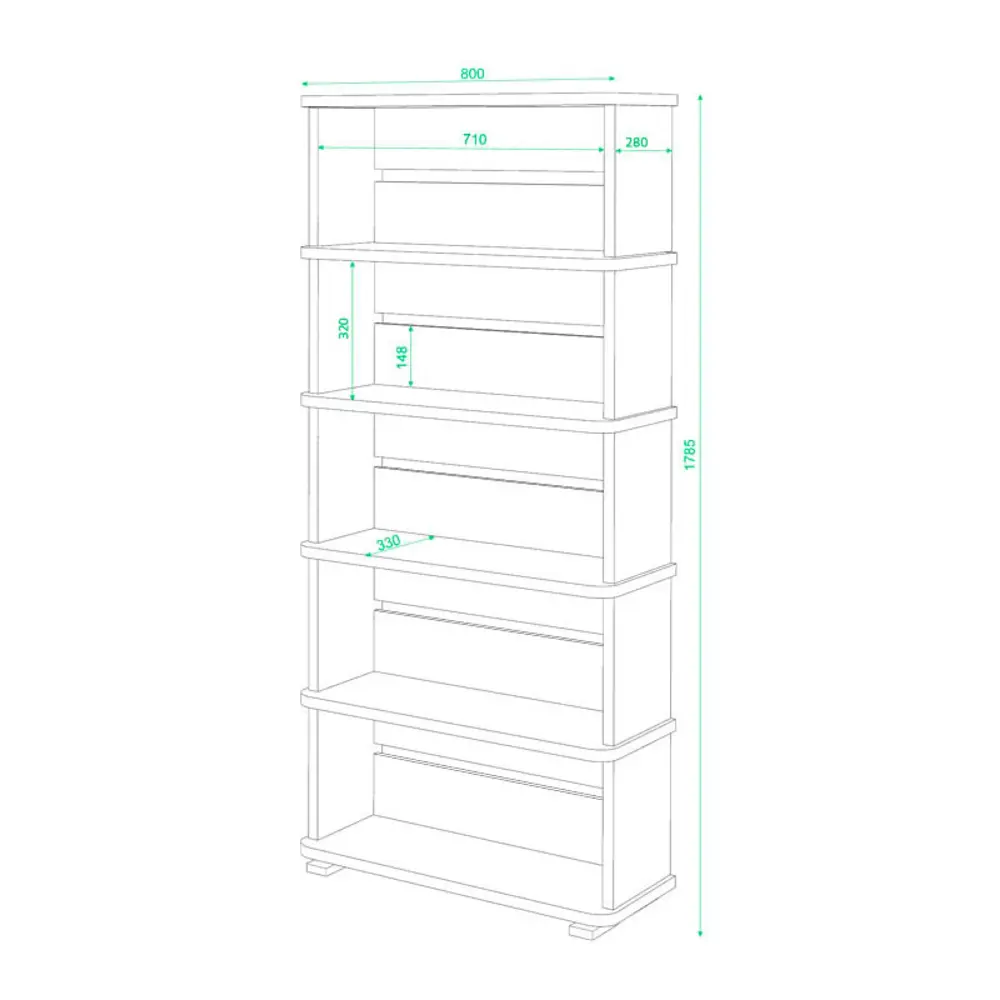 Фото 2 Стеллаж Мэрдэс СБ-25/5 Ш-Ч 80x178.50x33 см нагрузка до 40 кг ЛДСП цвет коричневый Фото 2 Стеллаж Мэрдэс СБ-25/5 Ш-Ч 80x178.50x33 см нагрузка до 40 кг ЛДСП цвет коричневый