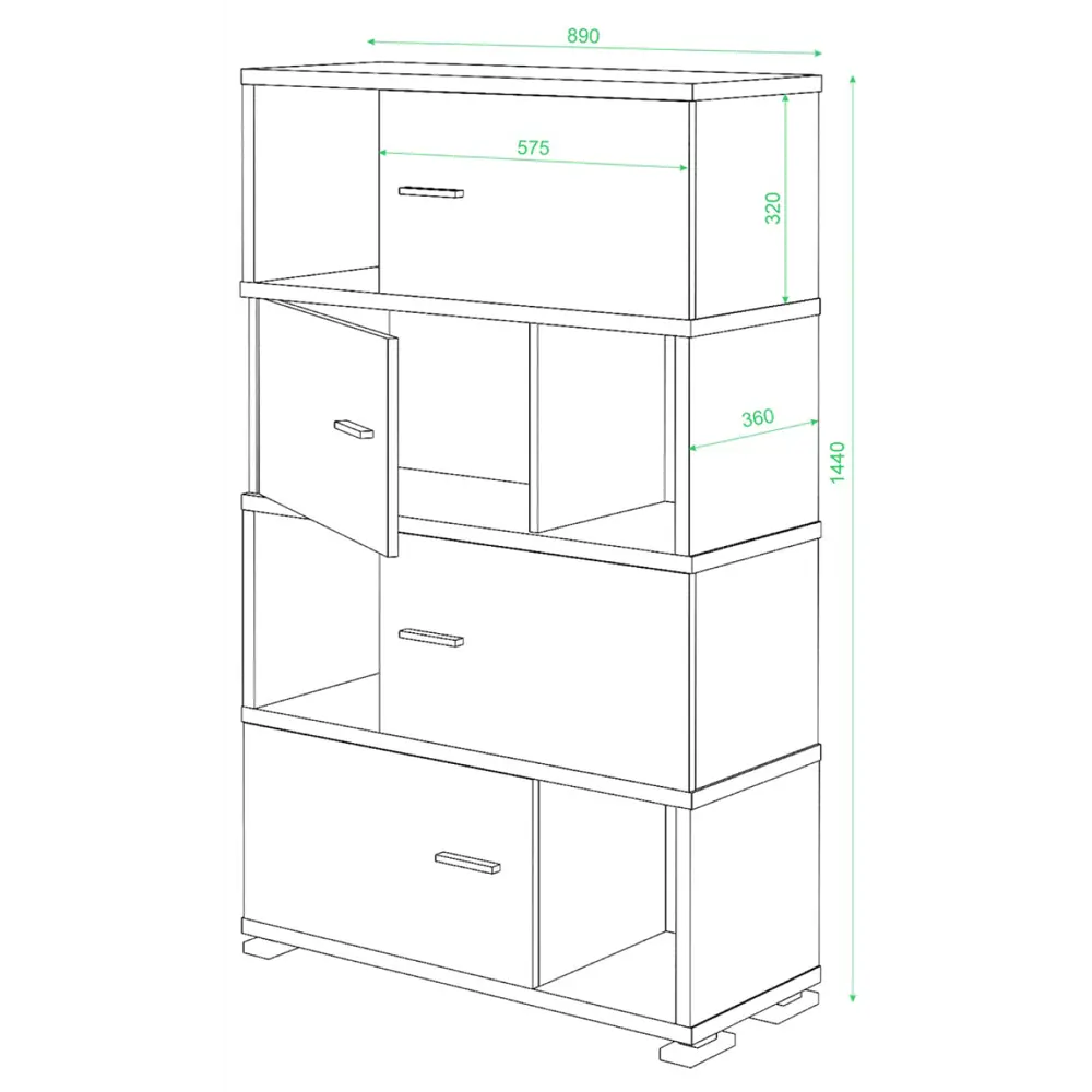 Фото 2 Стеллаж Мэрдэс СБ-30/4 Ш-Ч 89x144x36 см нагрузка до 40 кг ЛДСП цвет коричневый