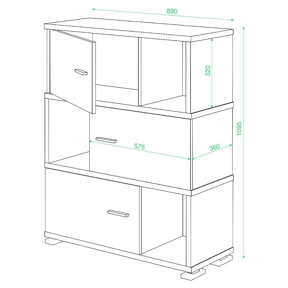 Фото 2 Стеллаж Мэрдэс СБ-30/3 КВ 89x109.50x36 см нагрузка до 40 кг ЛДСП цвет венге,бежево-белый Фото 2 Стеллаж Мэрдэс СБ-30/3 КВ 89x109.50x36 см нагрузка до 40 кг ЛДСП цвет венге,бежево-белый