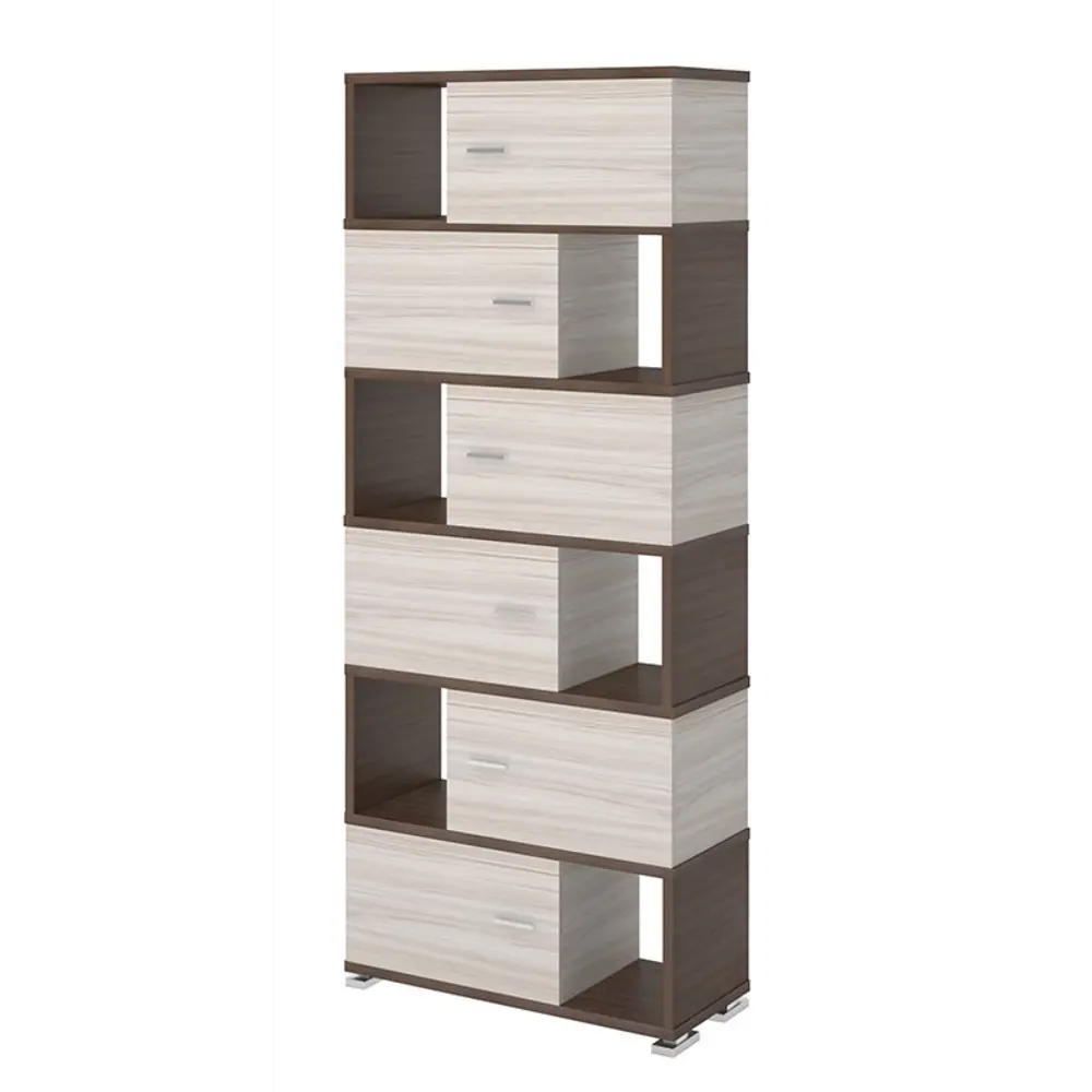 Фото Стеллаж Мэрдэс СБ-30/6 ШК-Ч 89x213x36 см нагрузка до 40 кг ЛДСП цвет коричневый,бежево-белый Фото Стеллаж Мэрдэс СБ-30/6 ШК-Ч 89x213x36 см нагрузка до 40 кг ЛДСП цвет коричневый,бежево-белый