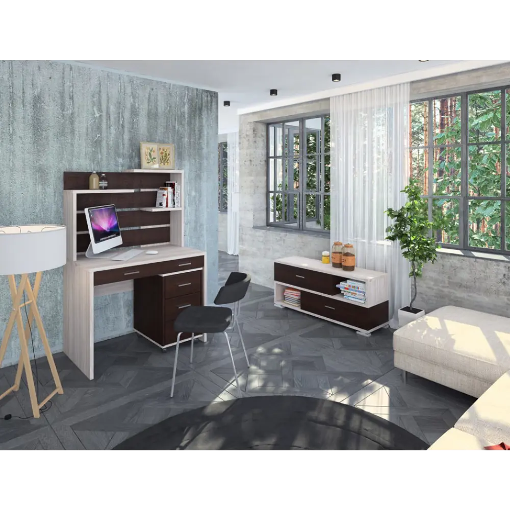 Фото 5 Стеллаж Мэрдэс СБ-40/2 ШК-Ч 120x52x36 см нагрузка до 40 кг ЛДСП цвет коричневый,бежево-белый Фото 5 Стеллаж Мэрдэс СБ-40/2 ШК-Ч 120x52x36 см нагрузка до 40 кг ЛДСП цвет коричневый,бежево-белый