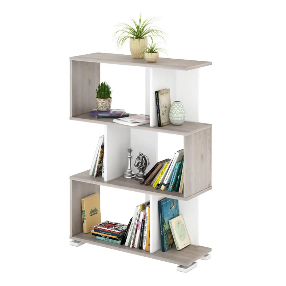 Фото 4 Стеллаж Мэрдэс СЛ-5-3 НСИ 75x106x28 см нагрузка до 40 кг ЛДСП цвет синий,серый дуб