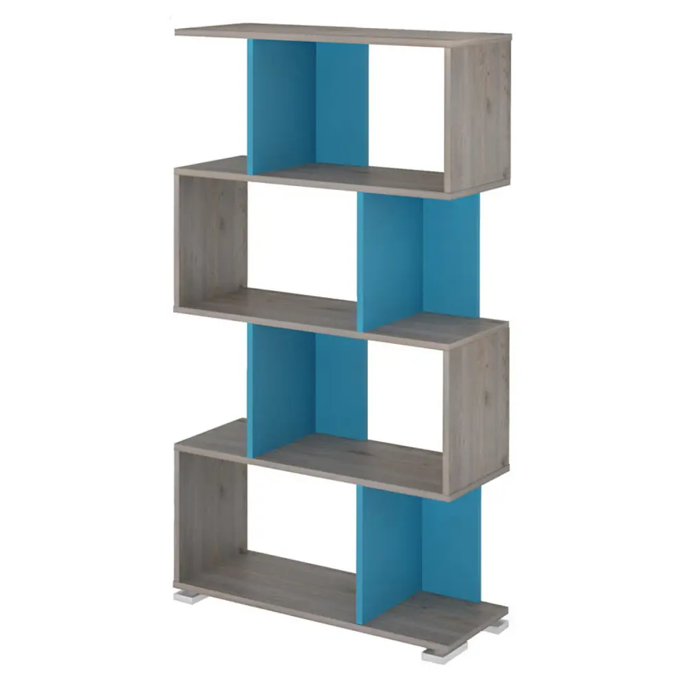 Фото Стеллаж Мэрдэс СЛ-5-4 НСИ 75x139.50x28 см нагрузка до 40 кг ЛДСП цвет синий,серый дуб