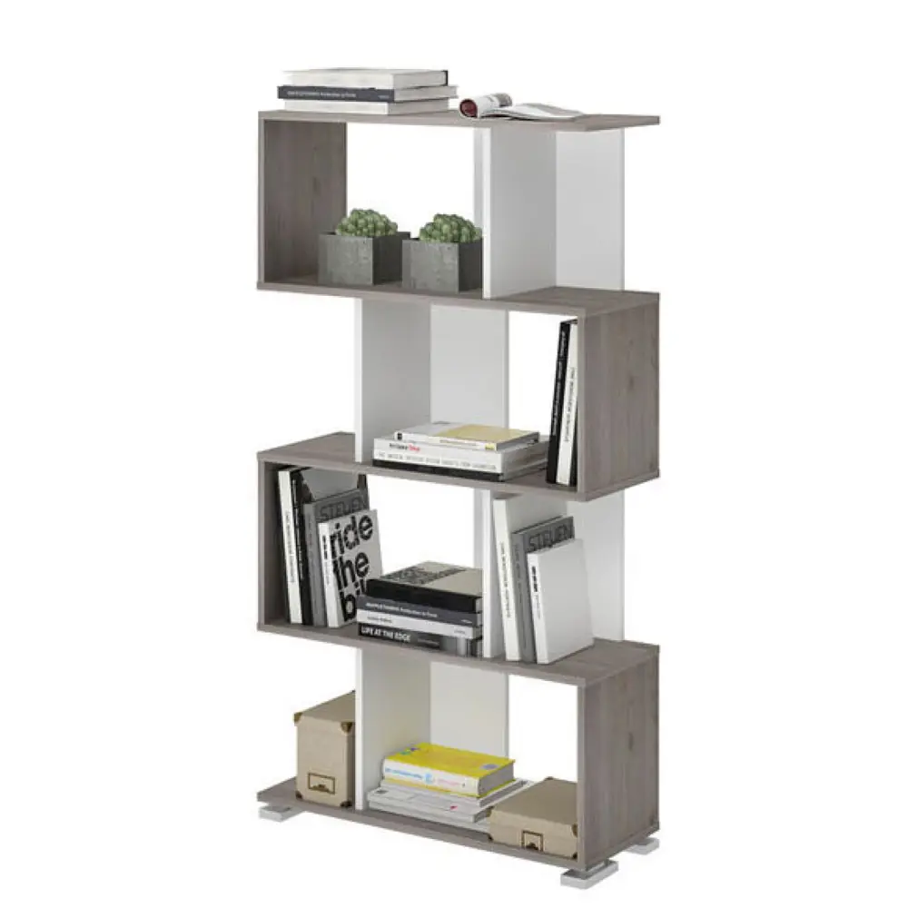 Фото 4 Стеллаж Мэрдэс СЛ-5-4 НСИ 75x139.50x28 см нагрузка до 40 кг ЛДСП цвет синий,серый дуб