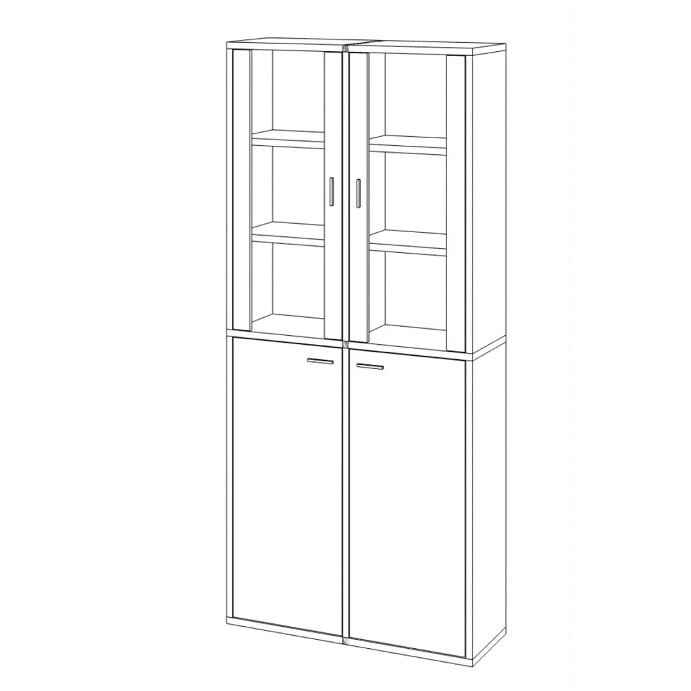 Фото 2 Стеллаж с секциями Мэрдэс СУ(ш2в2)+2ФС+2ФГ ШК шамони-Ч/карамель 96x216x34 см нагрузка до 40 кг ЛДСП цвет коричневый,бежево-белый Фото 2 Стеллаж с секциями Мэрдэс СУ(ш2в2)+2ФС+2ФГ ШК шамони-Ч/карамель 96x216x34 см нагрузка до 40 кг ЛДСП цвет коричневый,бежево-белый