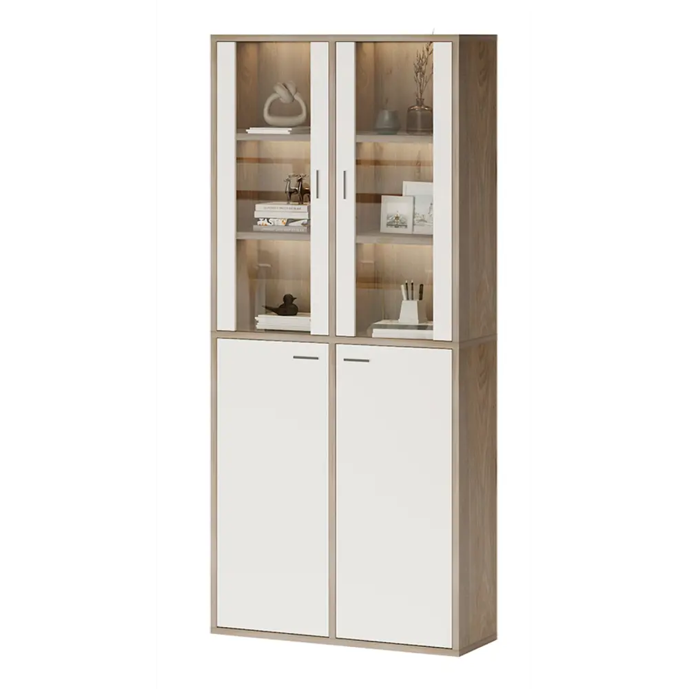 Фото 3 Стеллаж с секциями Мэрдэс СУ(ш2в2)+2ФС+2ФГ ШК шамони-Ч/карамель 96x216x34 см нагрузка до 40 кг ЛДСП цвет коричневый,бежево-белый Фото 3 Стеллаж с секциями Мэрдэс СУ(ш2в2)+2ФС+2ФГ ШК шамони-Ч/карамель 96x216x34 см нагрузка до 40 кг ЛДСП цвет коричневый,бежево-белый