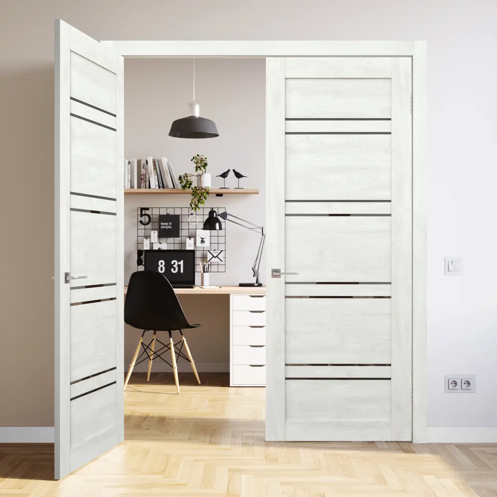 Фото 7 Дверь межкомнатная Лайн1 глухая финиш-бумага ламинация цвет дуб тернер белый 90x200 см Фото 7 Дверь межкомнатная Лайн1 глухая финиш-бумага ламинация цвет дуб тернер белый 90x200 см