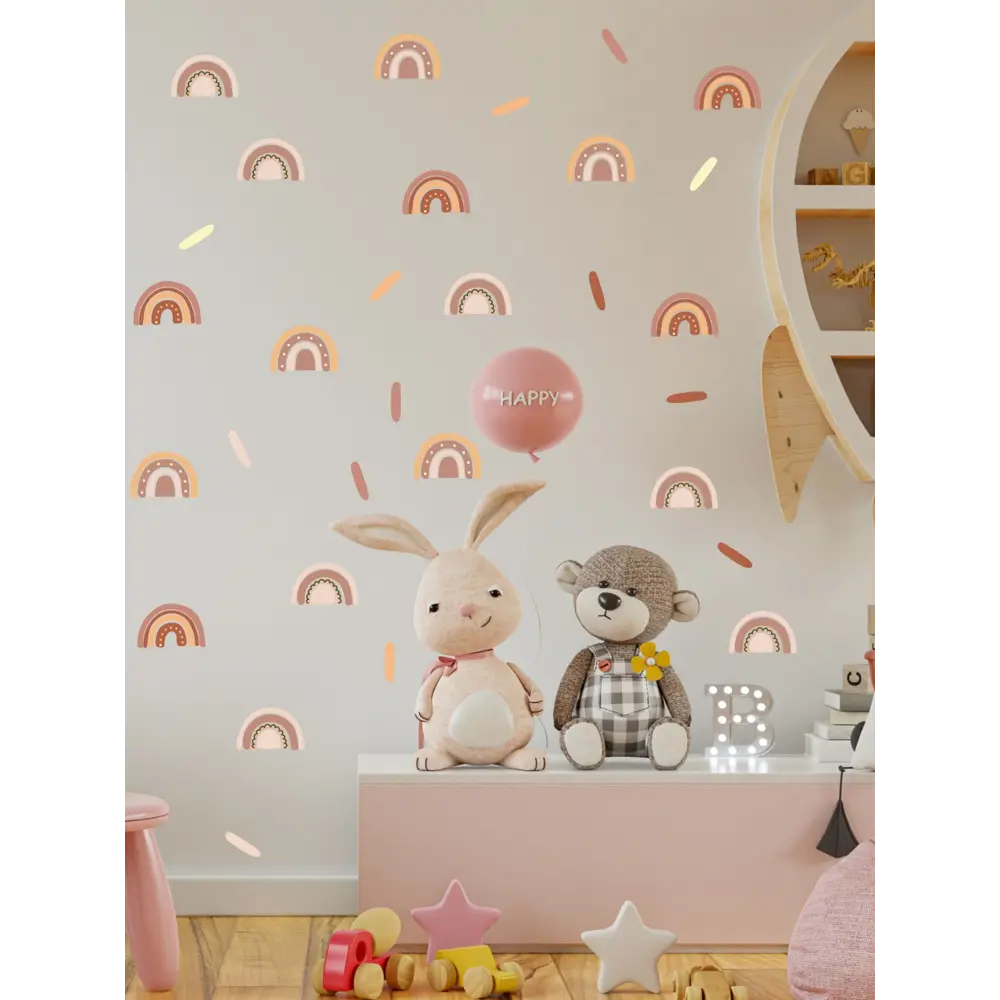 Фото 7 Наклейки для стены Lisadecor-shop 120-180 см, радуга 10см 20шт, палочки/полосочки 6см 22шт Фото 7 Наклейки для стены Lisadecor-shop 120-180 см, радуга 10см 20шт, палочки/полосочки 6см 22шт