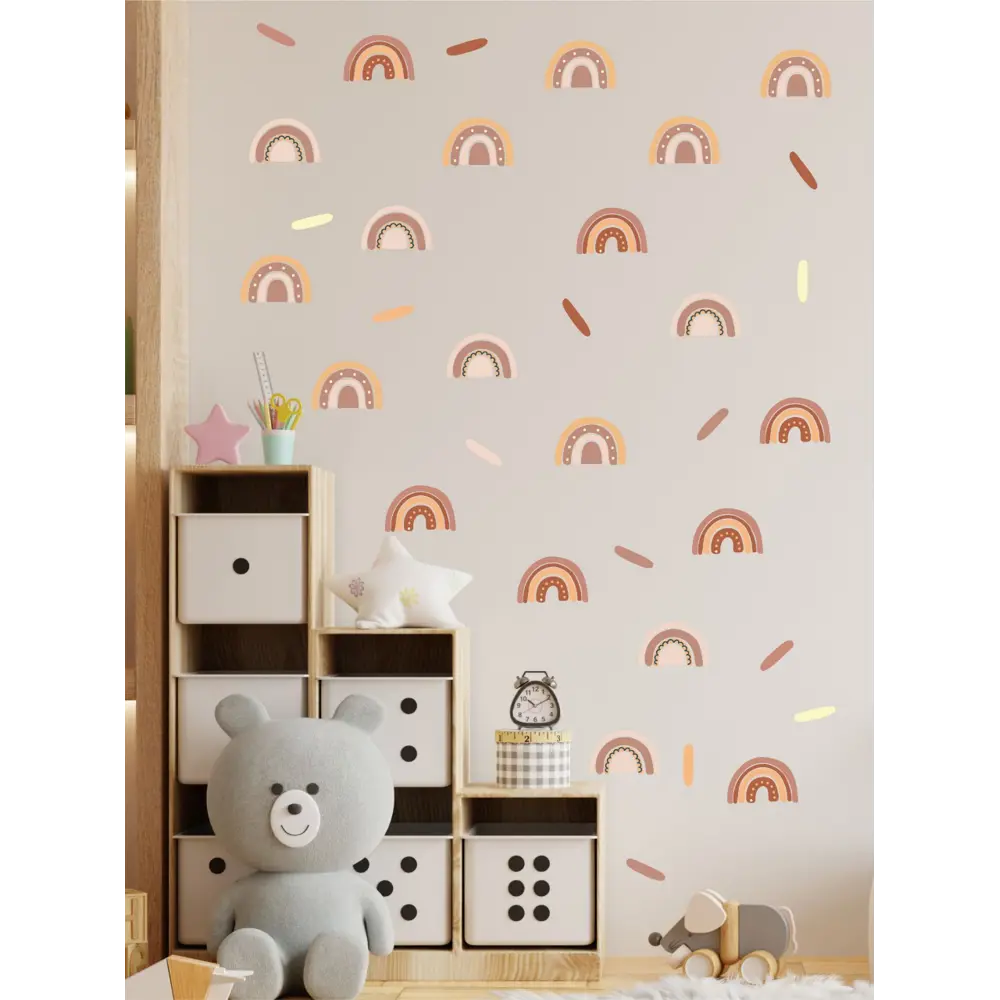 Фото 6 Наклейки для стены Lisadecor-shop 120-180 см, радуга 10см 20шт, палочки/полосочки 6см 22шт Фото 6 Наклейки для стены Lisadecor-shop 120-180 см, радуга 10см 20шт, палочки/полосочки 6см 22шт