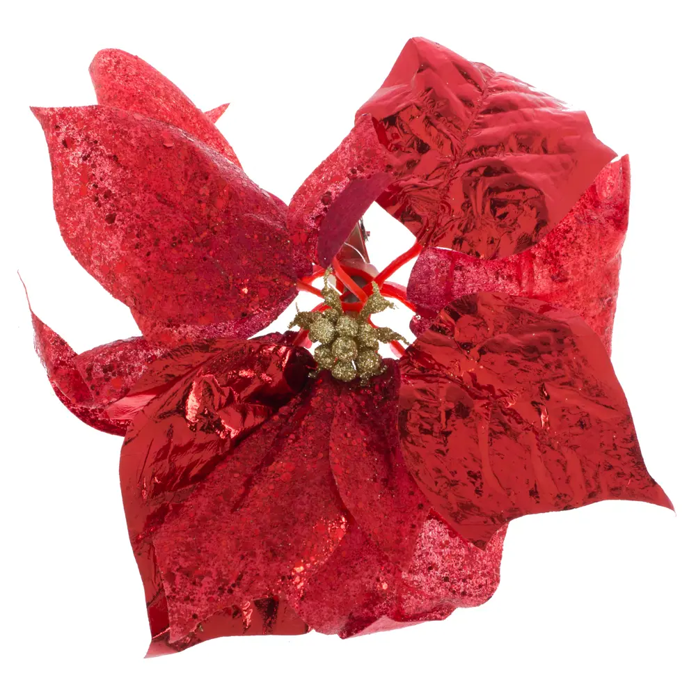 Фото Ёлочное украшение «Пуансеттия» 22 см, цвет красный Фото Ёлочное украшение «Пуансеттия» 22 см, цвет красный
