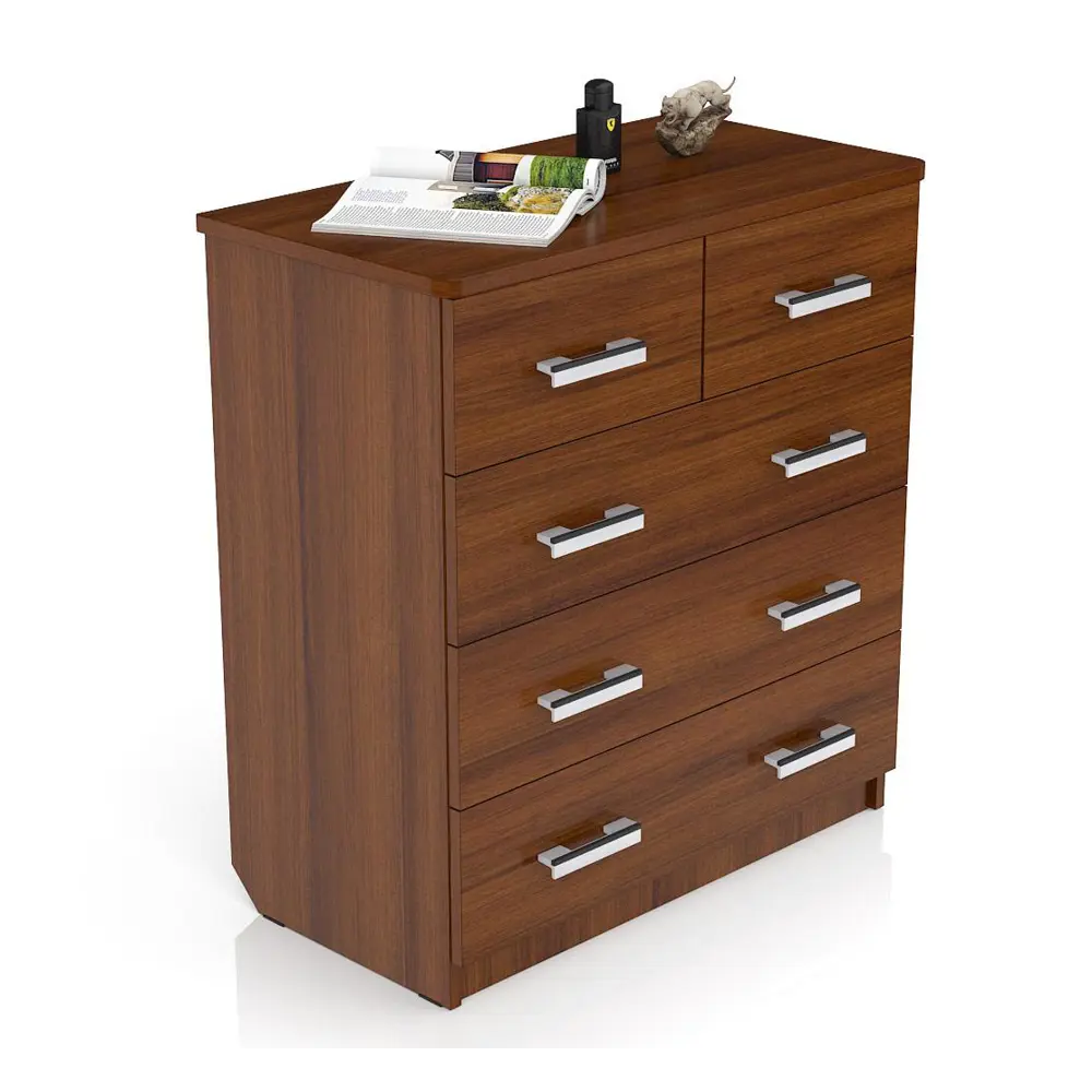 Фото Комод Мебельный двор 5 ящиков 82x43x89 см ЛДСП цвет коричневый Фото Комод Мебельный двор 5 ящиков 82x43x89 см ЛДСП цвет коричневый