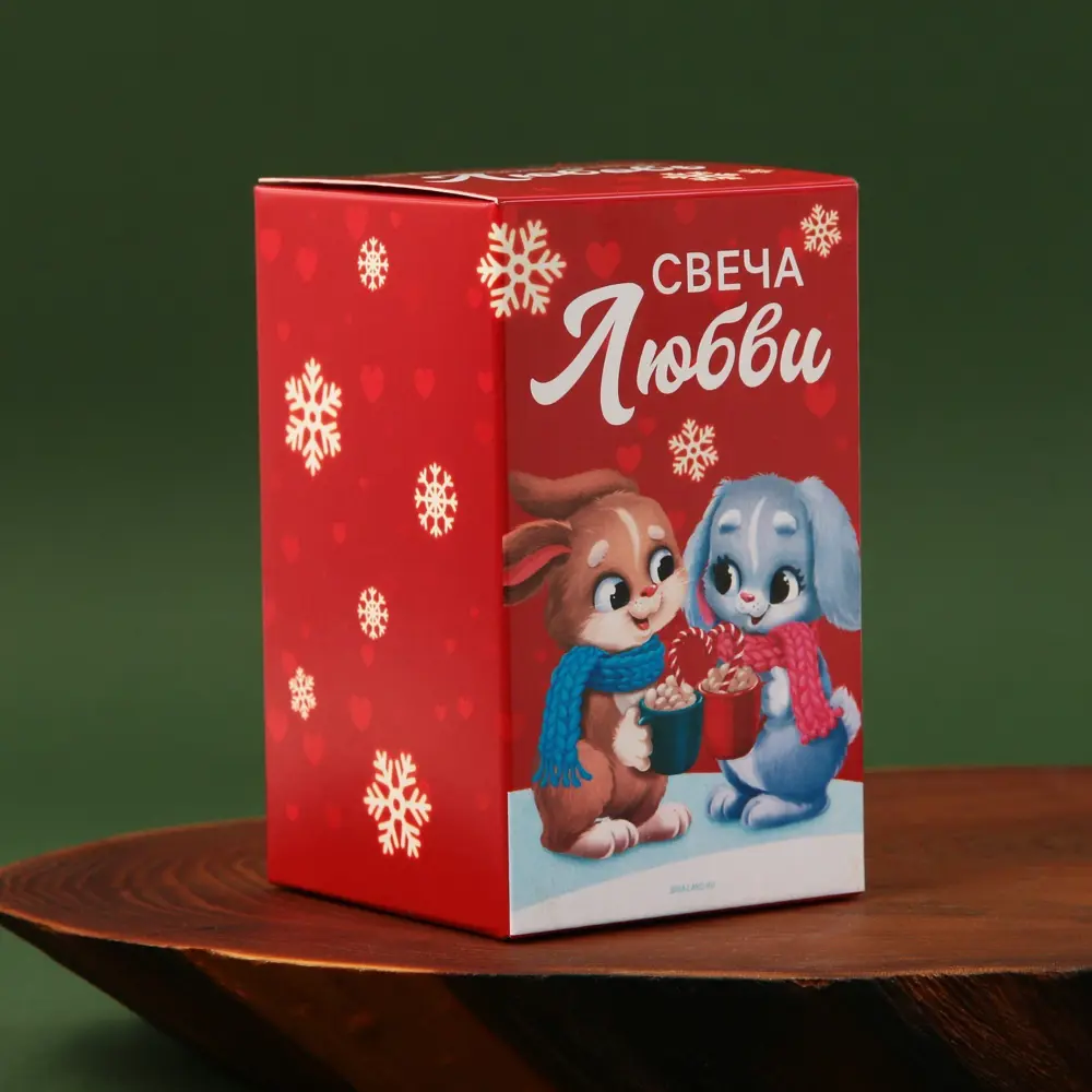 Фото 3 Свеча столбик «Любви» без аромата, 6x6x9.5 см