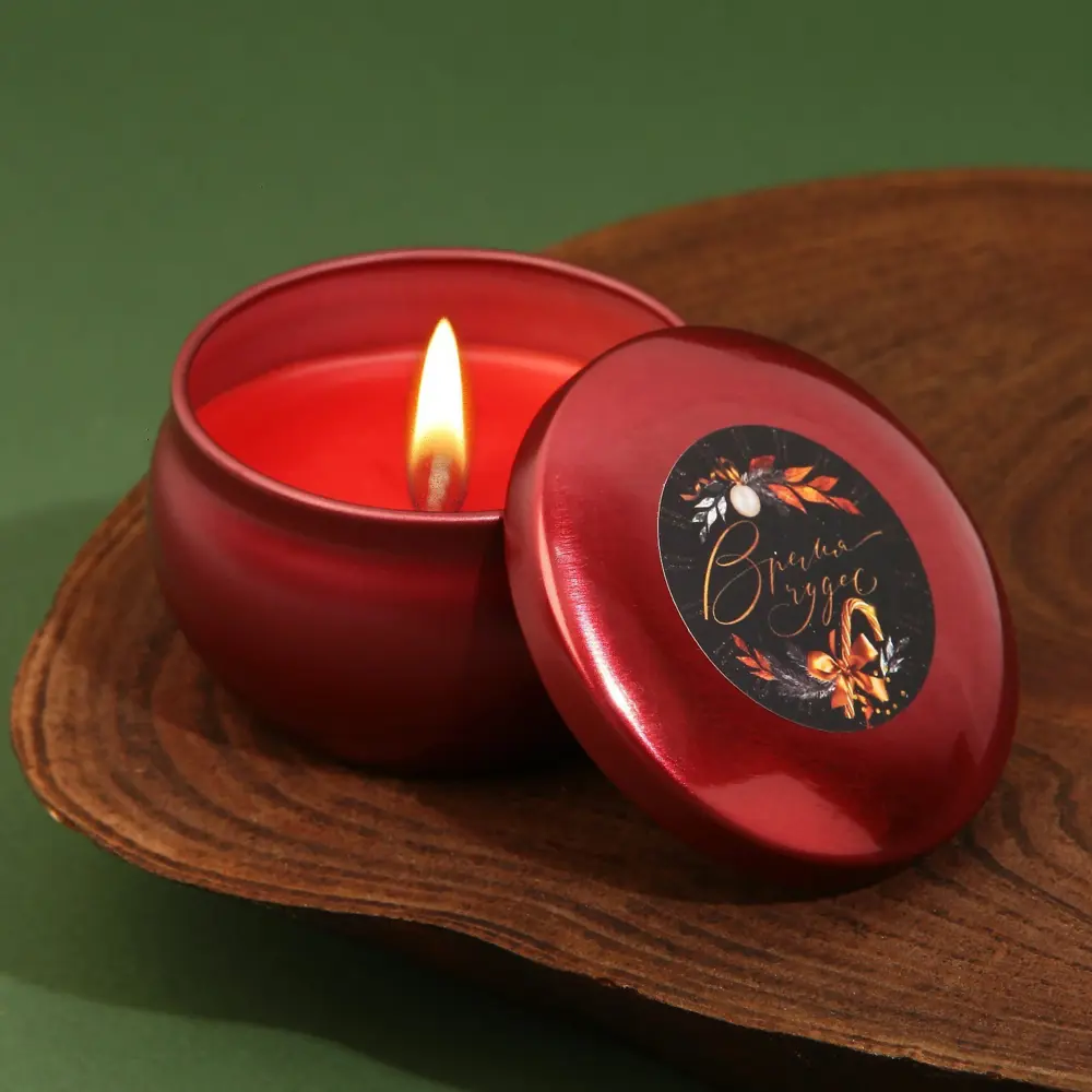 Фото 3 Свеча в банке «Время чудес» аромат малина, 6x6x4 см Фото 3 Свеча в банке «Время чудес» аромат малина, 6x6x4 см