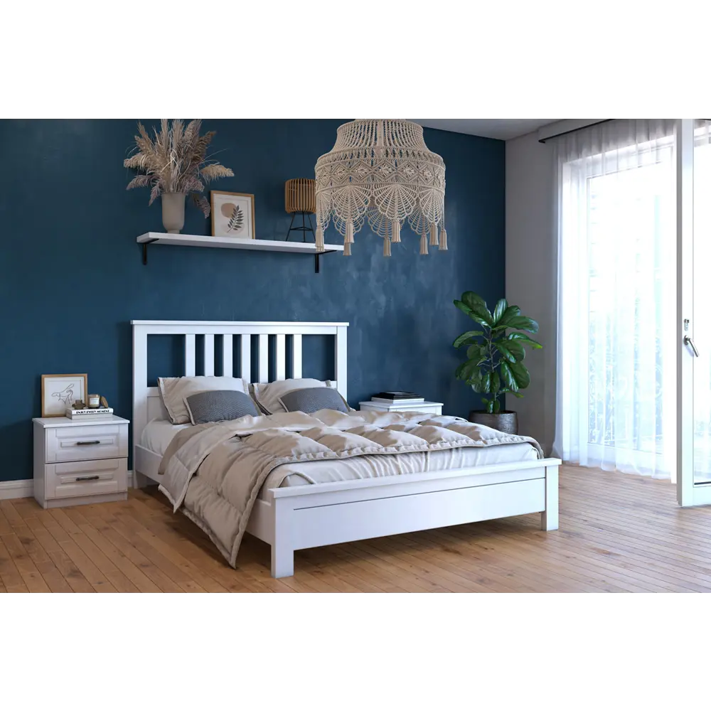 Фото Кровать Лаура 152.5x104.5x211 см цвет белый Фото Кровать Лаура 152.5x104.5x211 см цвет белый