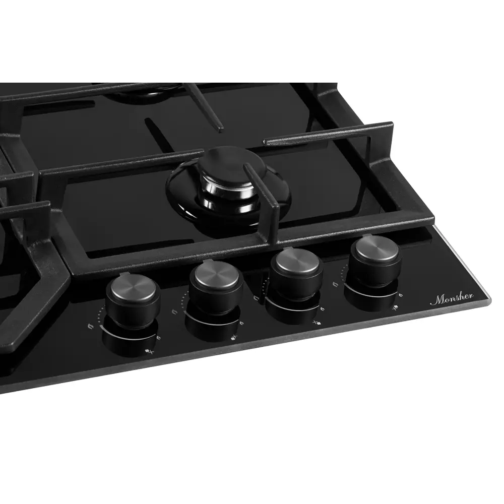 Фото 3 Газовая варочная панель Monsher MGG 60 Noir 60 см 4 конфорки цвет черный Фото 3 Газовая варочная панель Monsher MGG 60 Noir 60 см 4 конфорки цвет черный