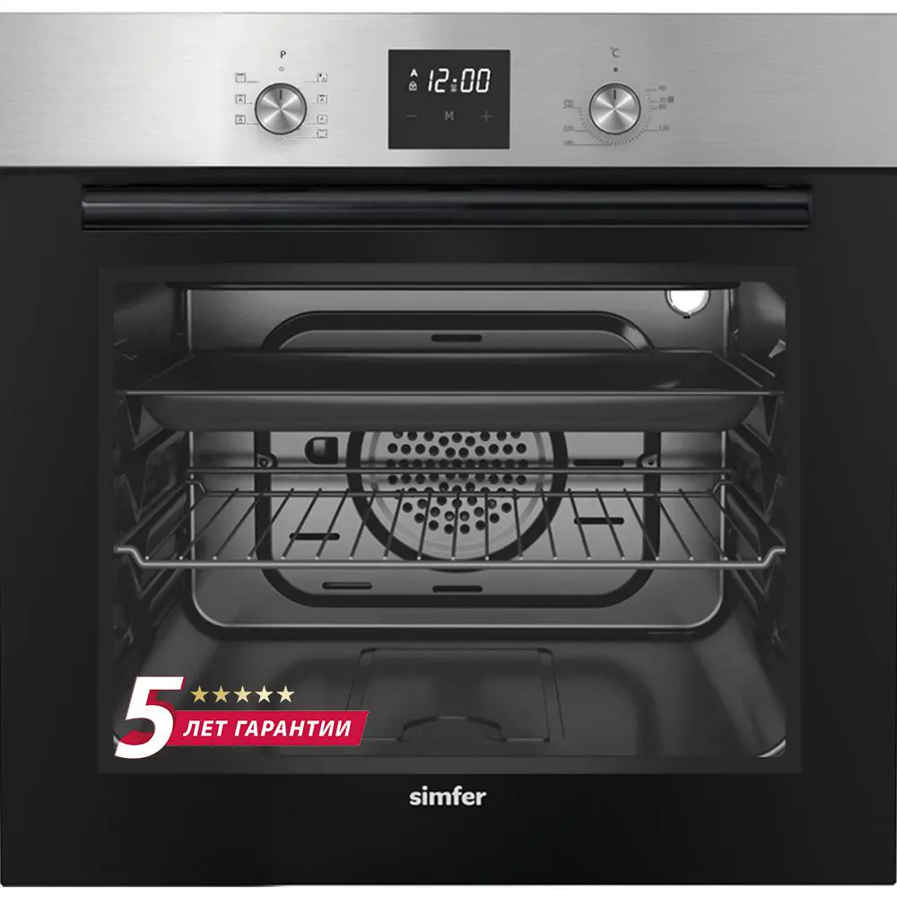 Фото Духовой шкаф Simfer B6EM56070 60x59.5x57 см цвет черный/серый металлик Фото Духовой шкаф Simfer B6EM56070 60x59.5x57 см цвет черный/серый металлик