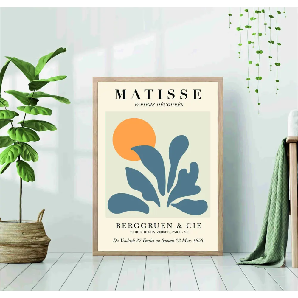 Фото Постер 28 картин "Анри матисс рисунок зеленое растение и солнце" 50x40 см, в подарочном тубусе без рамы