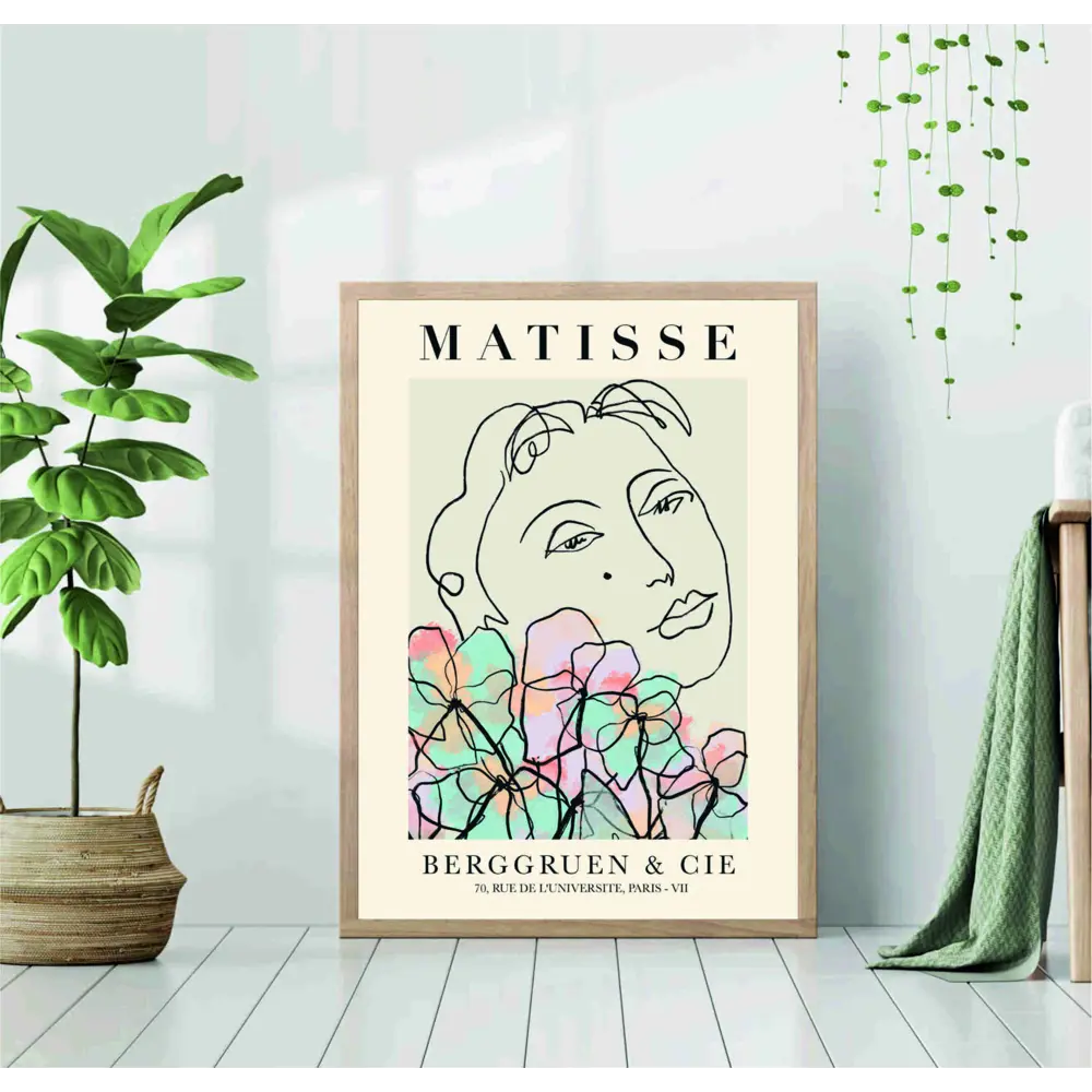 Фото Постер 28 картин "Анри матисс рисунок цветы и девушка" 50x40 см, в подарочном тубусе без рамы