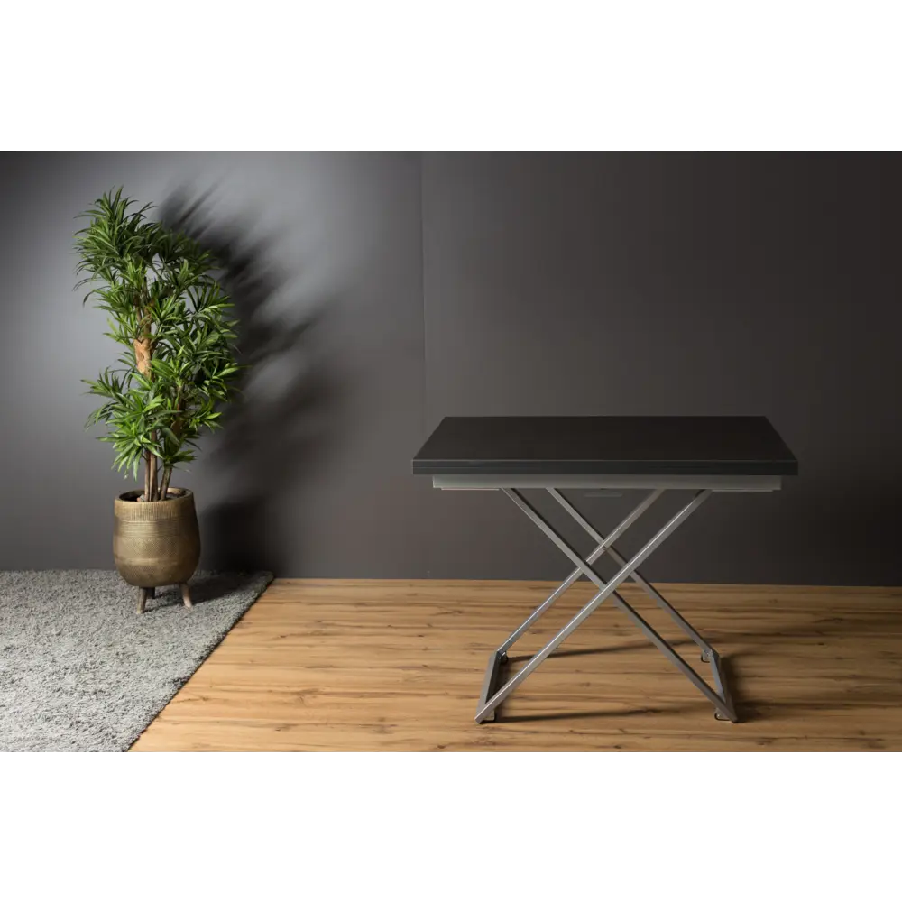 Фото 4 Стол прямоугольный Levmar Compact 70x100 см керамогранит цвет антрацит/серебро