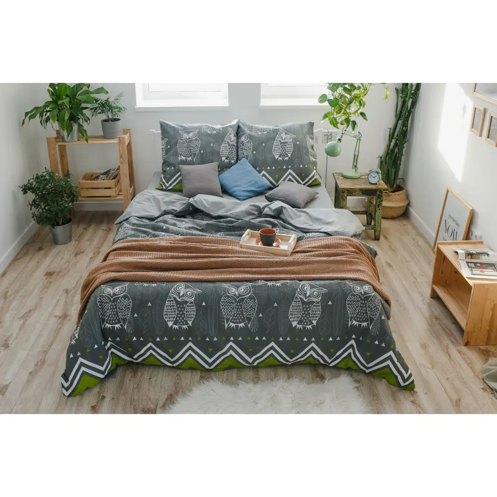 Фото 10 Комплект постельного белья Этель 3988356, полутораспальный, бязь, цвет серый