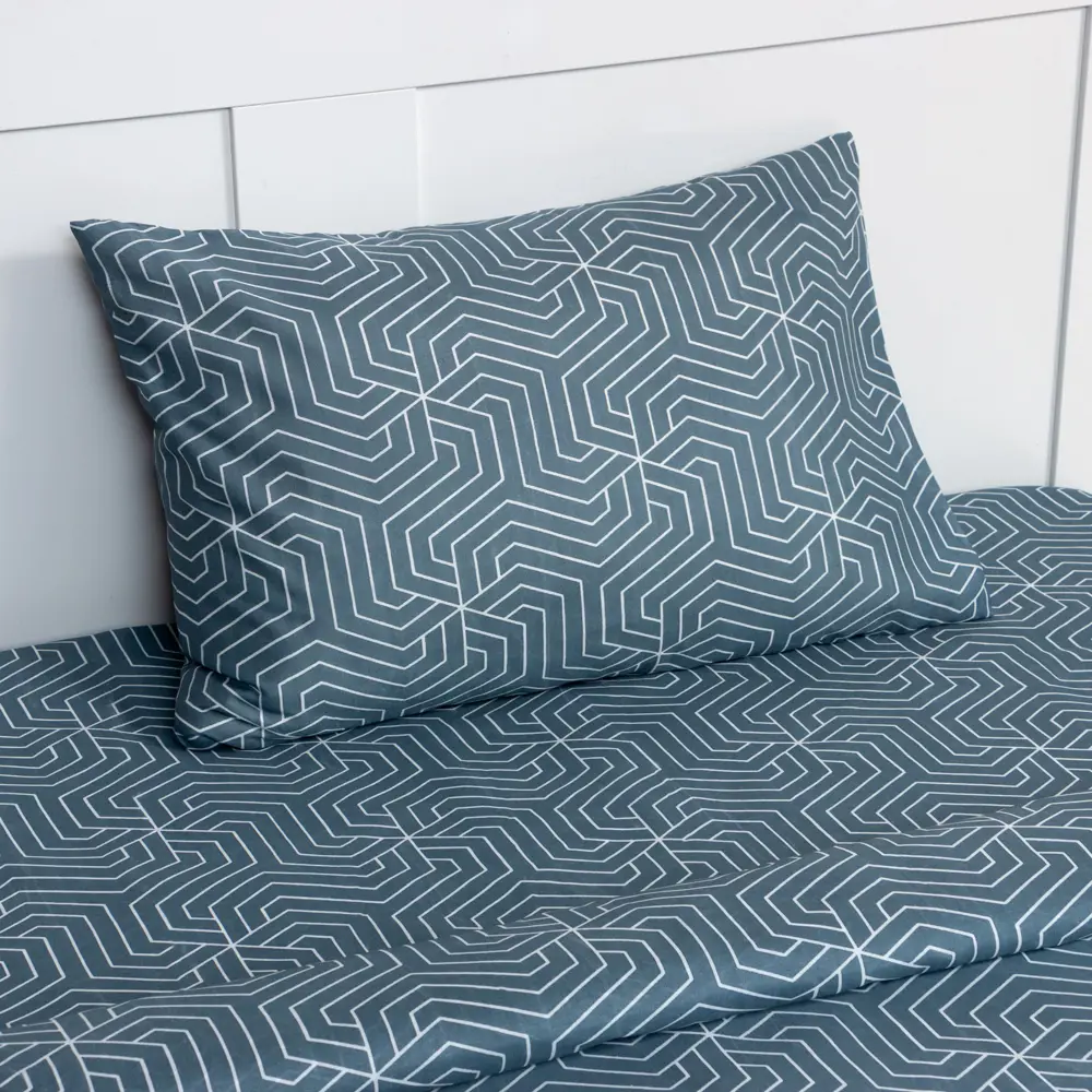 Фото 2 Комплект постельного белья Экономь и Я 9050343, полутораспальный, микрофибра, цвет синий Фото 2 Комплект постельного белья Экономь и Я 9050343, полутораспальный, микрофибра, цвет синий