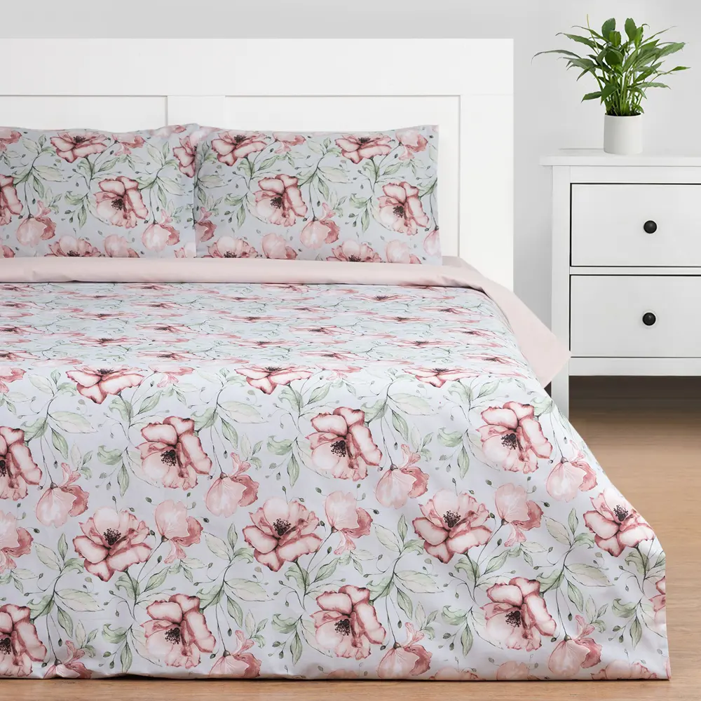 Фото Комплект постельного белья Этель 9175953, двуспальный, поплин, цвет розовый Фото Комплект постельного белья Этель 9175953, двуспальный, поплин, цвет розовый