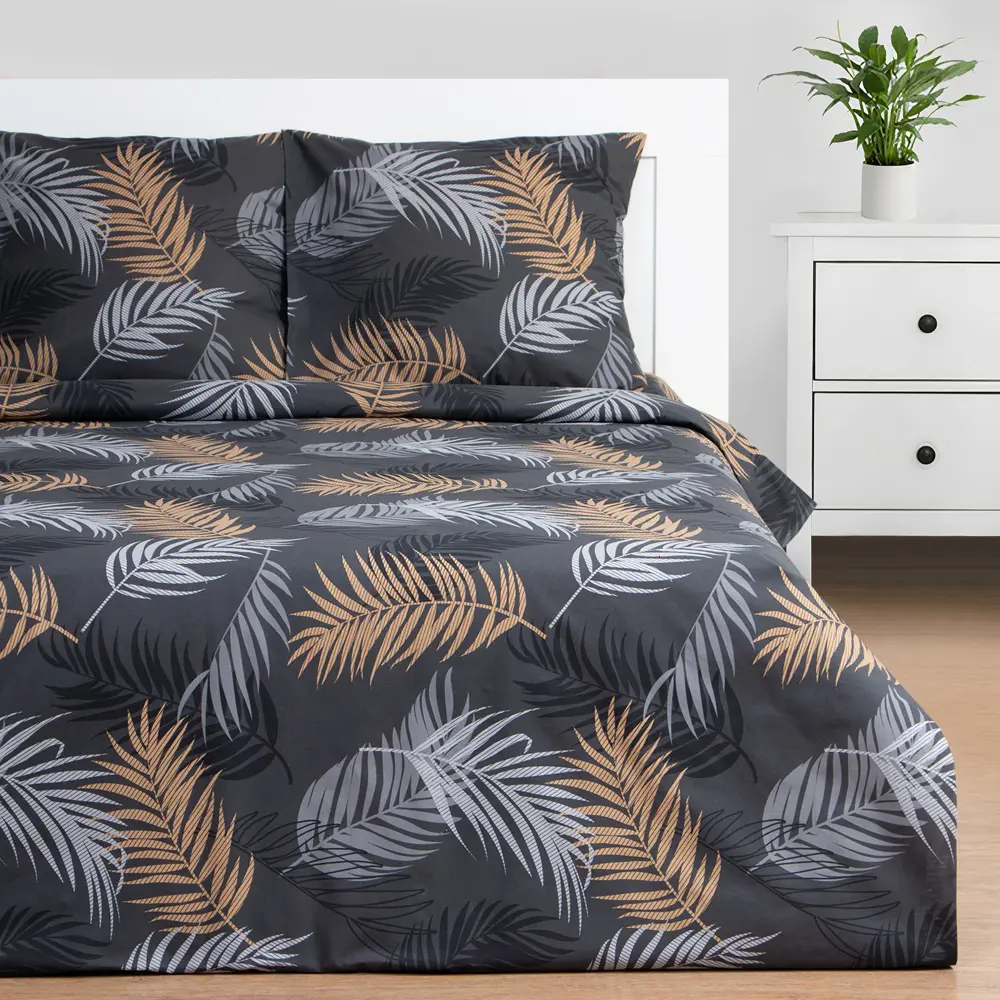 Фото Комплект постельного белья Этель 9233648, двуспальный, поплин, цвет серый Фото Комплект постельного белья Этель 9233648, двуспальный, поплин, цвет серый