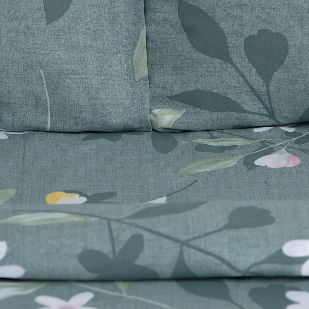 Фото 2 Комплект постельного белья Этель 9175957, двуспальный, поплин, цвет зеленый Фото 2 Комплект постельного белья Этель 9175957, двуспальный, поплин, цвет зеленый