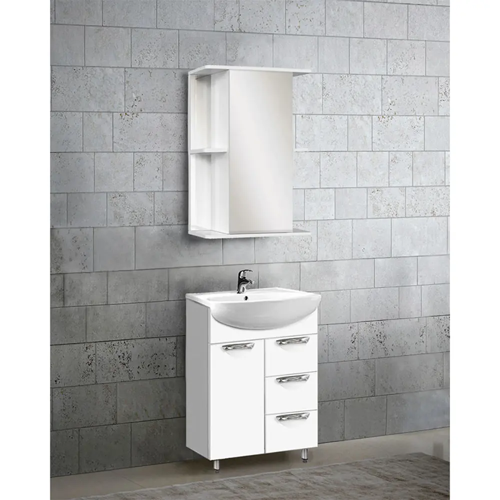 Фото 3 Тумба под раковину напольная Viant 10680 28см цвет белый Фото 3 Тумба под раковину напольная Viant 10680 28см цвет белый