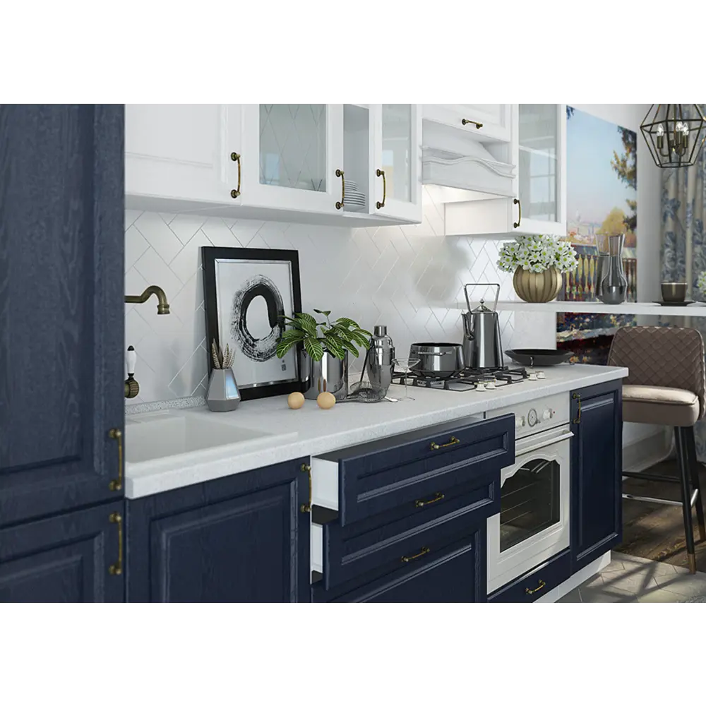 Фото 4 Напольный шкаф Сурская мебель Ницца 35x81.6x47.8 см МДФ цвет темно-синий Фото 4 Напольный шкаф Сурская мебель Ницца 35x81.6x47.8 см МДФ цвет темно-синий