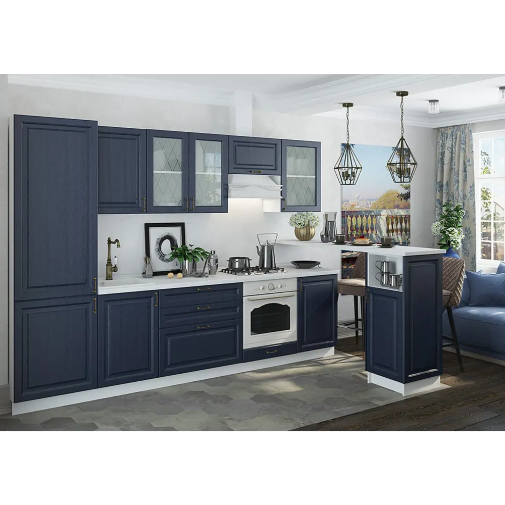 Фото Напольный шкаф Сурская мебель Ницца 45х81.6х47.8 см мдф цвет темно-синий