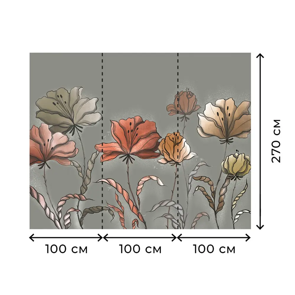 Фото 5 Фотообои флизелиновые 3D Verol 300x283 см Маки Фото 5 Фотообои флизелиновые 3D Verol 300x283 см Маки