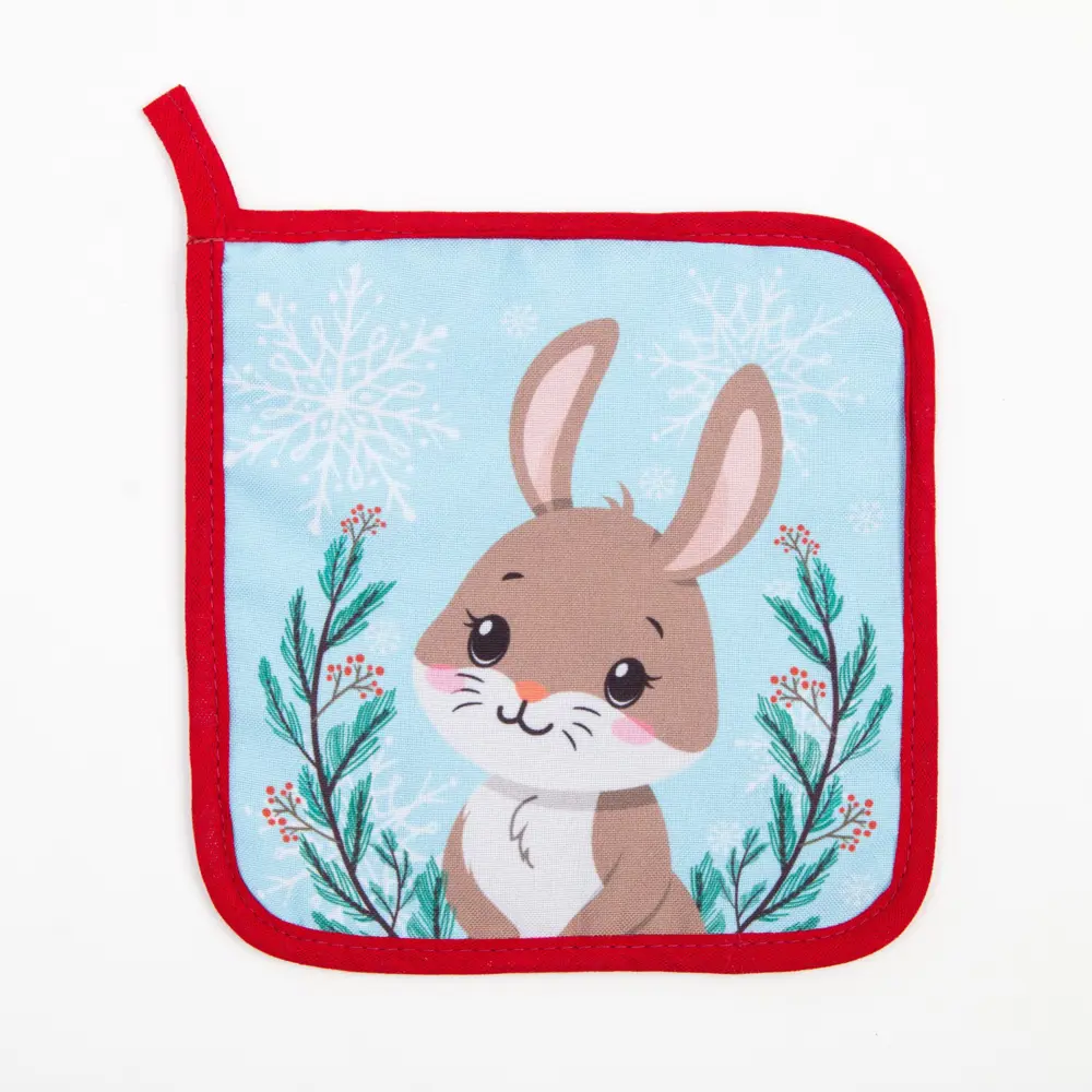 Фото 4 Прихватка Доляна Winter hare 20x28 см полиэстер цвет голубой 2 шт Фото 4 Прихватка Доляна Winter hare 20x28 см полиэстер цвет голубой 2 шт
