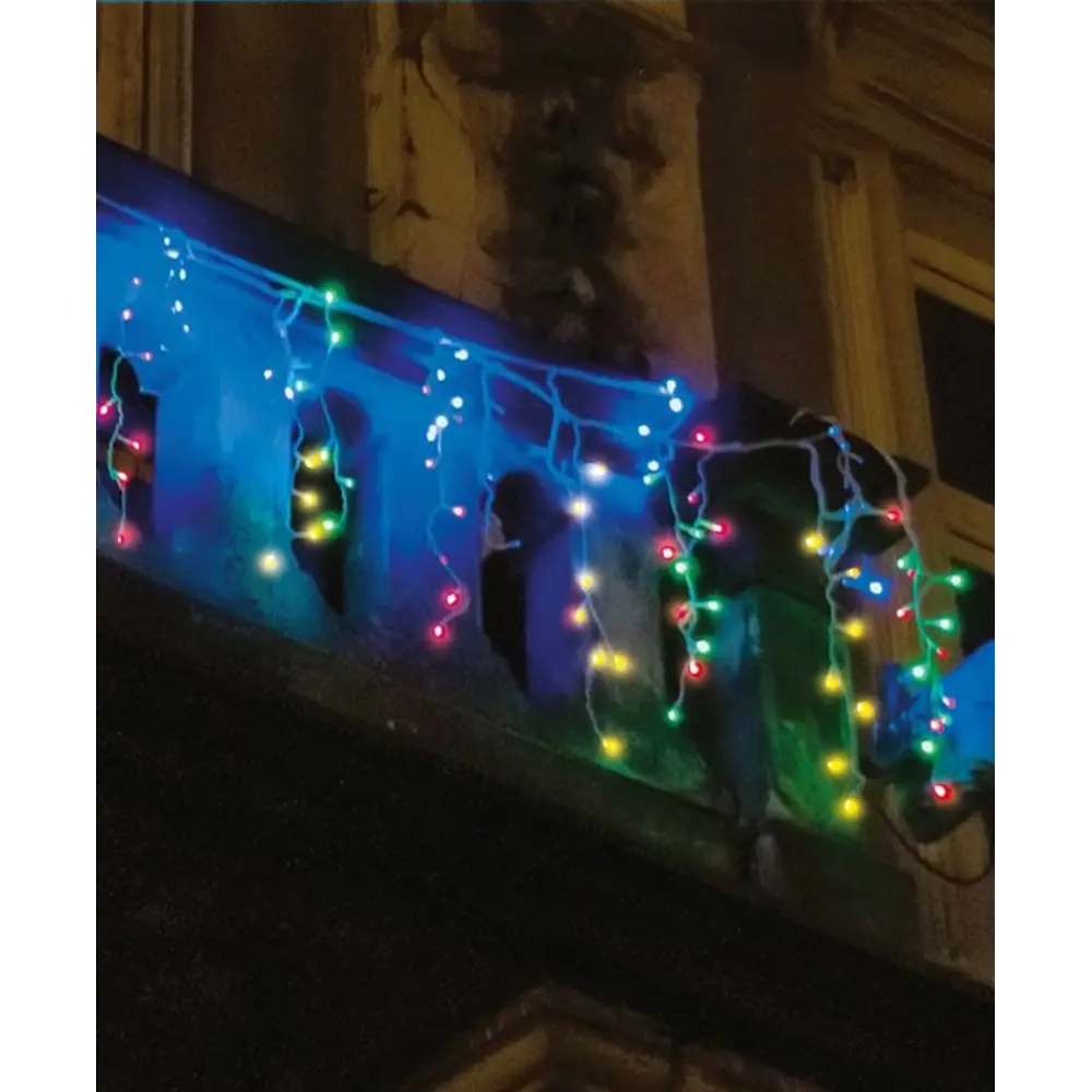Фото Электрогирлянда универсальная Uniel Бахрома 6м 300 ламп разноцветный свет 8 режимов работы