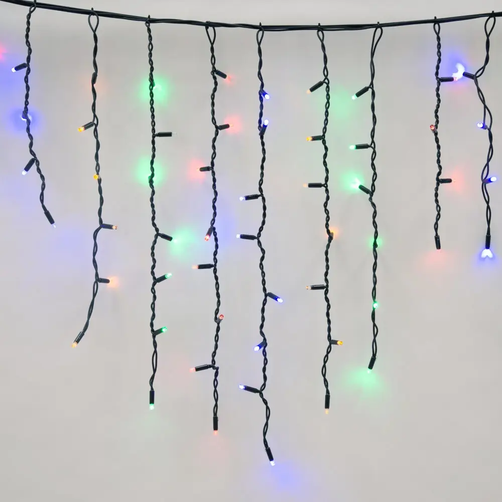 Фото 2 Гирлянда светодиодная бахрома Uniel ULD-B3010-200/TBK электрическая 3 м разноцветный свет 1 режим 200 ламп цвет черный Фото 2 Гирлянда светодиодная бахрома Uniel ULD-B3010-200/TBK электрическая 3 м разноцветный свет 1 режим 200 ламп цвет черный