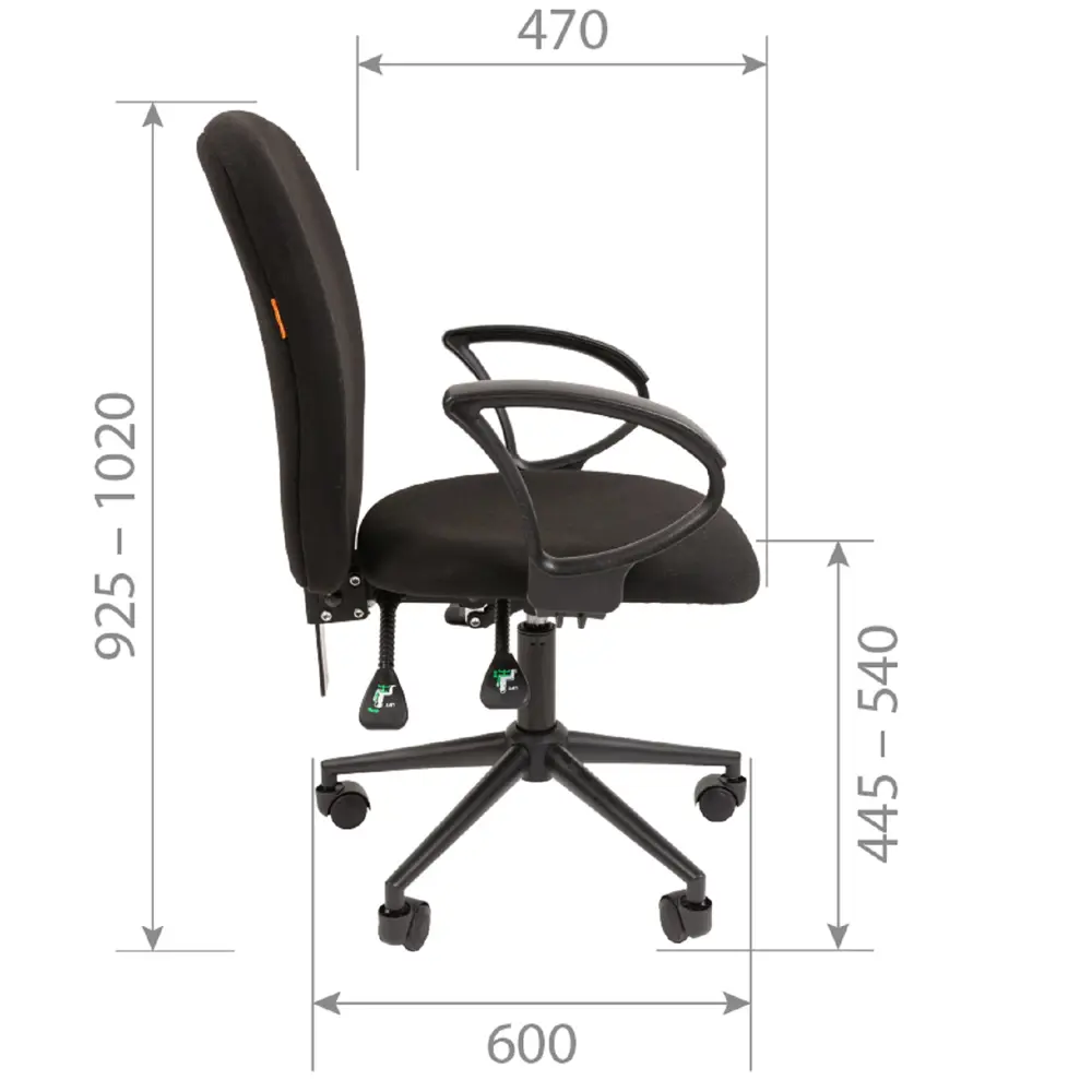 Фото 3 Офисное кресло Chairman 9801 ткань цвет черный Фото 3 Офисное кресло Chairman 9801 ткань цвет черный