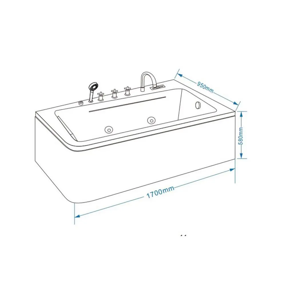 Фото 7 Акриловая ванна Grossman GR-17095L с гидромассажем 95x170x58 Фото 7 Акриловая ванна Grossman GR-17095L с гидромассажем 95x170x58