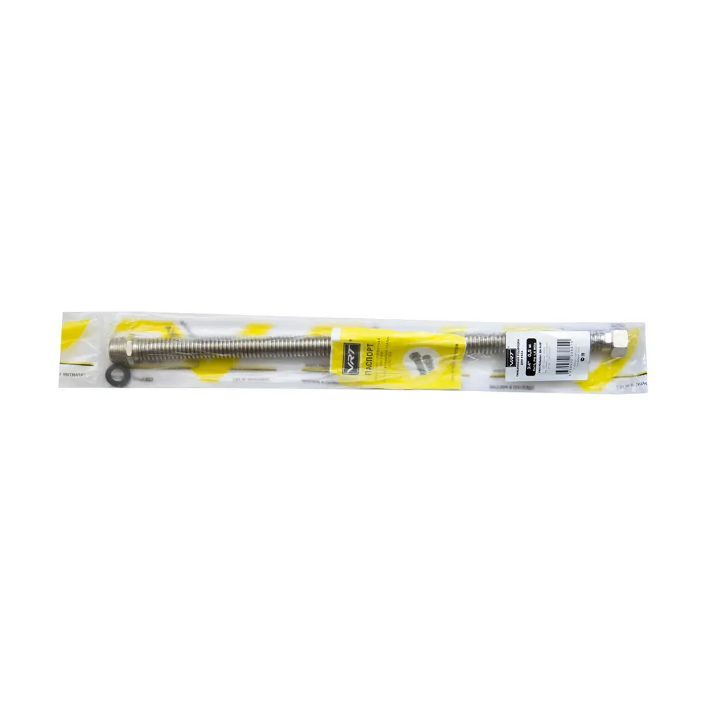 Фото 4 Подводка газовая сильфонная VRT 80 см x 3/4" внутренняя/наружная резьба Фото 4 Подводка газовая сильфонная VRT 80 см x 3/4" внутренняя/наружная резьба
