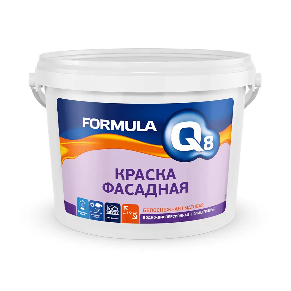 Фото Краска фасадная ПРЕСТИЖ ХОЛДИНГ 05-151-002-030 FORMULA Q8 цвет белый 3 кг
