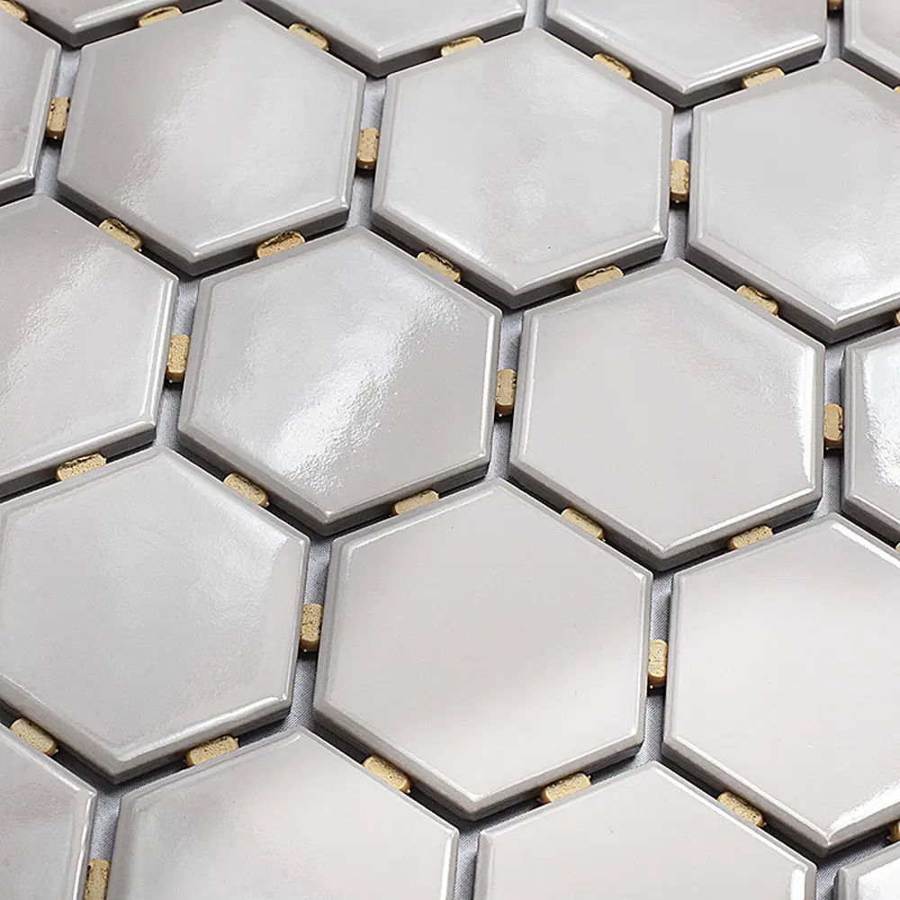 Фото 7 Мозаика керамическая Smart Mosaic Homework Hexagon Grey Glossy 27.1x28.2 см цвет серый Фото 7 Мозаика керамическая Smart Mosaic Homework Hexagon Grey Glossy 27.1x28.2 см цвет серый