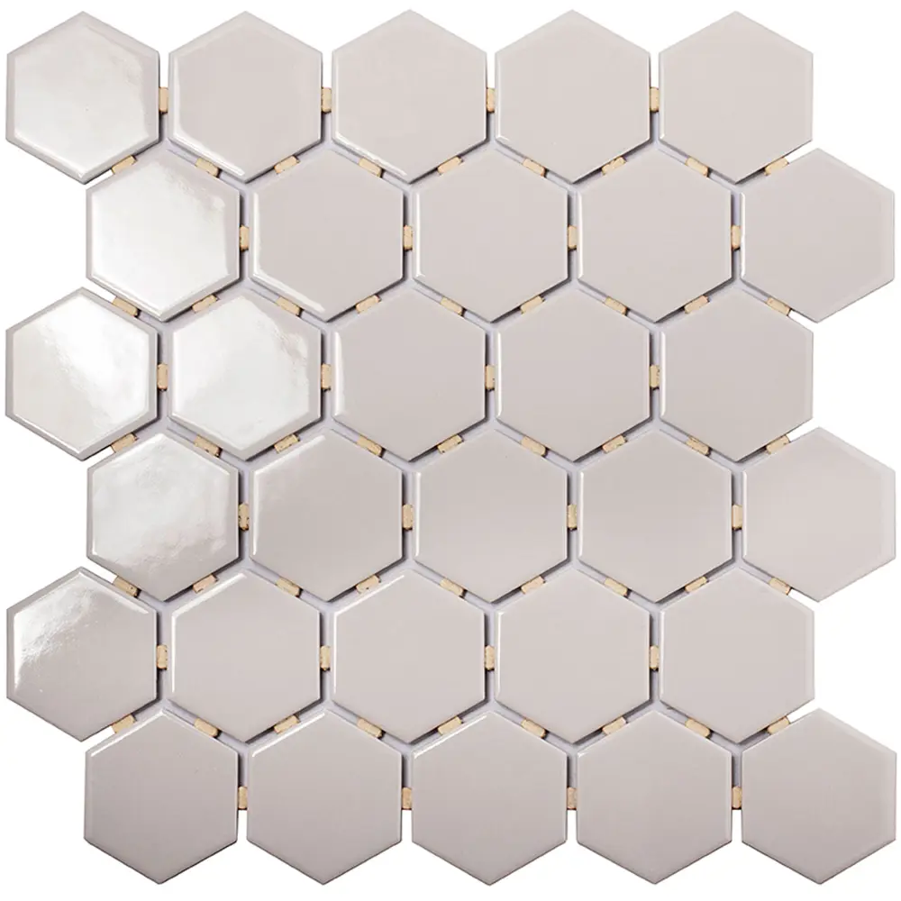 Фото 3 Мозаика керамическая Smart Mosaic Homework Hexagon Grey Glossy 27.1x28.2 см цвет серый Фото 3 Мозаика керамическая Smart Mosaic Homework Hexagon Grey Glossy 27.1x28.2 см цвет серый