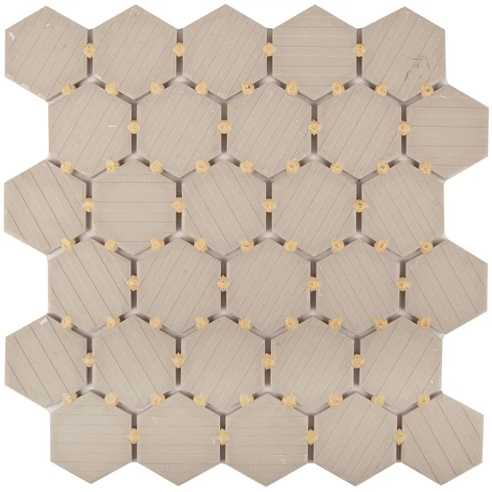 Фото 6 Мозаика керамическая Smart Mosaic Homework Hexagon Grey Glossy 27.1x28.2 см цвет серый Фото 6 Мозаика керамическая Smart Mosaic Homework Hexagon Grey Glossy 27.1x28.2 см цвет серый
